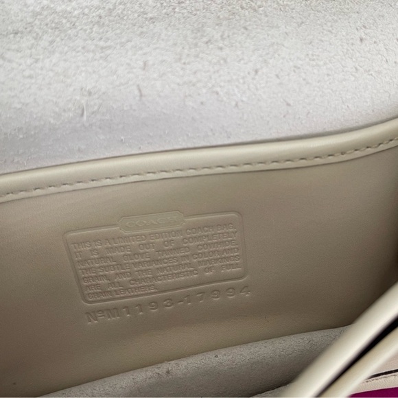 COACH 1970’s Vintage Dinky Pouch Sling Back Off White/Ivory Crossbody Bag Rare - Picture 7 of 16